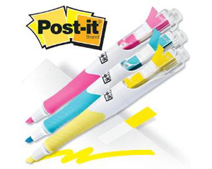 Teksta marieris, dzeltens, ar Post-it indeksiem, 3M